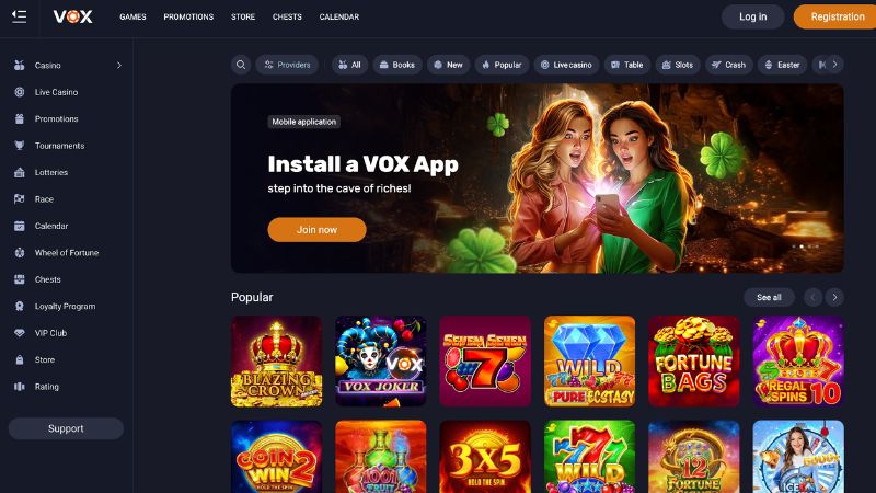 Vox Casino platforma gier